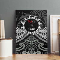 Toitu Te Tiriti Aotearoa Silver Fern Canvas Wall Art New Zealand Maori Pattern LT01 - Polynesian Pride