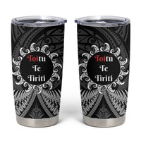 Toitu Te Tiriti Aotearoa Silver Fern Tumbler Cup Maori Pattern LT01 Black - Polynesian Pride