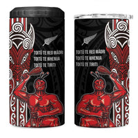 Toitu Te Reo Maori Toitu Te Whenua Toitu Te Tiriti 4 in 1 Can Cooler Tumbler Maori Warrior