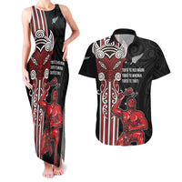 Toitu Te Reo Maori Toitu Te Whenua Toitu Te Tiriti Couples Matching Tank Maxi Dress and Hawaiian Shirt Maori Warrior New Zealand