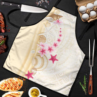 Beige Frangipani Sea Shell Apron Starfish Polynesian Pattern - Polynesian Pride