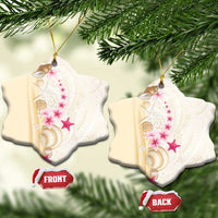 Beige Frangipani Sea Shell Ceramic Ornament Starfish Polynesian Pattern LT01 Snow Flake Beige - Polynesian Pride