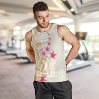 Beige Frangipani Sea Shell Men Tank Top Starfish Polynesian Pattern LT01 Beige - Polynesian Pride
