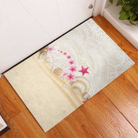 Beige Frangipani Sea Shell Rubber Doormat Starfish Polynesian Pattern LT01 - Polynesian Pride