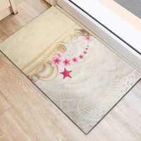 Beige Frangipani Sea Shell Rubber Doormat Starfish Polynesian Pattern LT01 - Polynesian Pride