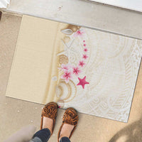 Beige Frangipani Sea Shell Rubber Doormat Starfish Polynesian Pattern LT01 - Polynesian Pride