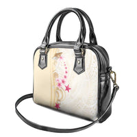 Beige Frangipani Sea Shell Shoulder Handbag Starfish Polynesian Pattern LT01 - Polynesian Pride