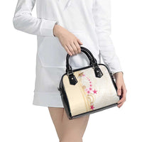 Beige Frangipani Sea Shell Shoulder Handbag Starfish Polynesian Pattern LT01 - Polynesian Pride