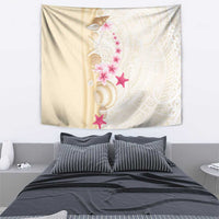 Beige Frangipani Sea Shell Tapestry Starfish Polynesian Pattern - Polynesian Pride
