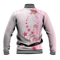 Pink Plumeria Sea Shell Baseball Jacket Starfish Polynesian Pattern LT01 - Polynesian Pride