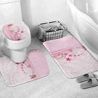 Pink Plumeria Sea Shell Bathroom Set Starfish Polynesian Pattern - Polynesian Pride