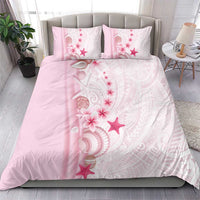 Pink Plumeria Sea Shell Bedding Set Starfish Polynesian Pattern - Polynesian Pride