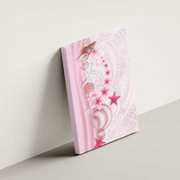 Pink Plumeria Sea Shell Canvas Wall Art Starfish Polynesian Pattern - Polynesian Pride