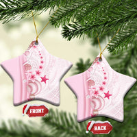 Pink Plumeria Sea Shell Ceramic Ornament Starfish Polynesian Pattern LT01 Star Pink - Polynesian Pride