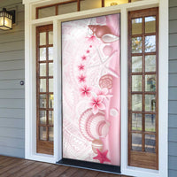 Pink Plumeria Sea Shell Door Cover Starfish Polynesian Pattern - Polynesian Pride