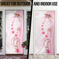 Pink Plumeria Sea Shell Door Cover Starfish Polynesian Pattern - Polynesian Pride
