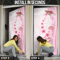Pink Plumeria Sea Shell Door Cover Starfish Polynesian Pattern - Polynesian Pride