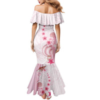 Pink Plumeria Sea Shell Family Matching Mermaid Dress and Hawaiian Shirt Starfish Polynesian Pattern LT01 - Polynesian Pride