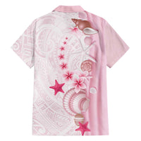 Pink Plumeria Sea Shell Family Matching Puletasi and Hawaiian Shirt Starfish Polynesian Pattern LT01 - Polynesian Pride