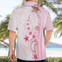 Pink Plumeria Sea Shell Hawaiian Shirt Starfish Polynesian Pattern LT01 - Polynesian Pride