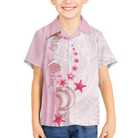 Pink Plumeria Sea Shell Hawaiian Shirt Starfish Polynesian Pattern LT01 - Polynesian Pride