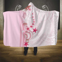 Pink Plumeria Sea Shell Hooded Blanket Starfish Polynesian Pattern LT01 - Polynesian Pride