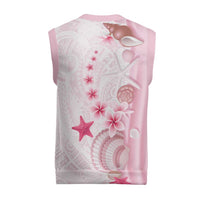 Pink Plumeria Sea Shell Christmas Knitted V-Neck Vest Starfish Polynesian Pattern LT01 - Polynesian Pride