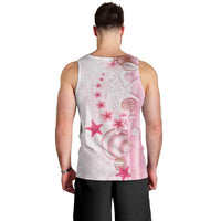 Pink Plumeria Sea Shell Men Tank Top Starfish Polynesian Pattern LT01 - Polynesian Pride