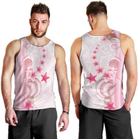 Pink Plumeria Sea Shell Men Tank Top Starfish Polynesian Pattern LT01 - Polynesian Pride