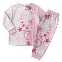 Pink Plumeria Sea Shell Christmas Pajama Set Starfish Polynesian Pattern LT01 - Polynesian Pride