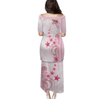 Pink Plumeria Sea Shell Puletasi Starfish Polynesian Pattern LT01 - Polynesian Pride