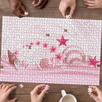 Pink Plumeria Sea Shell Puzzle Starfish Polynesian Pattern LT01 - Polynesian Pride