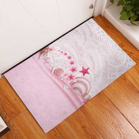 Pink Plumeria Sea Shell Rubber Doormat Starfish Polynesian Pattern LT01 - Polynesian Pride