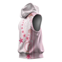 Pink Plumeria Sea Shell Sleeveless Hoodie Starfish Polynesian Pattern LT01 - Polynesian Pride