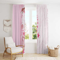 Pink Plumeria Sea Shell Window Curtain Starfish Polynesian Pattern - Polynesian Pride