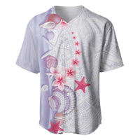 Purple Plumeria Sea Shell Baseball Jersey Starfish Polynesian Pattern LT01 Purple - Polynesian Pride