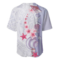 Purple Plumeria Sea Shell Baseball Jersey Starfish Polynesian Pattern LT01 - Polynesian Pride