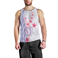 Purple Plumeria Sea Shell Men Tank Top Starfish Polynesian Pattern LT01 - Polynesian Pride