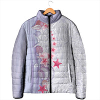 Purple Plumeria Sea Shell Padded Jacket Starfish Polynesian Pattern LT01 - Polynesian Pride
