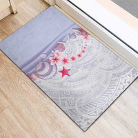 Purple Plumeria Sea Shell Rubber Doormat Starfish Polynesian Pattern LT01 - Polynesian Pride