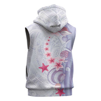 Purple Plumeria Sea Shell Sleeveless Hoodie Starfish Polynesian Pattern LT01 - Polynesian Pride
