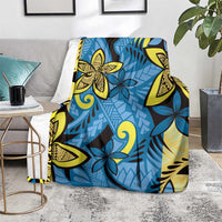 Plumeria Polynesian Pattern Blanket Unique Fantasy Blue Yellow LT01 - Polynesian Pride