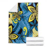 Plumeria Polynesian Pattern Blanket Unique Fantasy Blue Yellow LT01 - Polynesian Pride