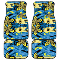 Plumeria Polynesian Pattern Car Mats Unique Fantasy Blue Yellow LT01 - Polynesian Pride