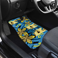 Plumeria Polynesian Pattern Car Mats Unique Fantasy Blue Yellow LT01 - Polynesian Pride