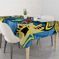 Plumeria Polynesian Pattern Tablecloth Unique Fantasy Blue Yellow LT01 - Polynesian Pride