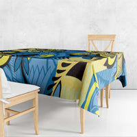 Plumeria Polynesian Pattern Tablecloth Unique Fantasy Blue Yellow LT01 - Polynesian Pride