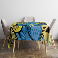 Plumeria Polynesian Pattern Tablecloth Unique Fantasy Blue Yellow LT01 - Polynesian Pride