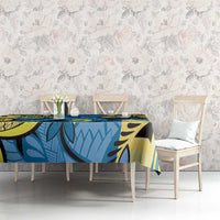 Plumeria Polynesian Pattern Tablecloth Unique Fantasy Blue Yellow LT01 - Polynesian Pride
