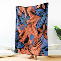 Plumeria Polynesian Pattern Blanket Unique Fantasy Orange Blue LT01 - Polynesian Pride